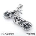 Colgante de moto punk vintage en acero inoxidable de color plata antigua para hombre - Solo Colgante (Sin Cadena) / Color Acero