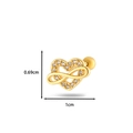 Orecchino a perno a forma di cuore e infinito in oro con zirconi cubici - Stile 8 Cuore Infinito / Giallo Oro