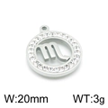 Silver stainless steel Scorpio zodiac pendant with sparkling crystals and 20mm width - Virgo(KLJ3551-Z)