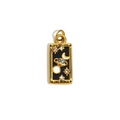 Tarot The World card pendant with gold finish, black inlay and sparkling crystals - Gold-The World