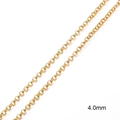 Maglia a catena a O placcata in oro 18K 4,0 mm per la creazione di gioielli fai da te - Catena a Doppio Cerchio 4.0mm (1m/pezzo)