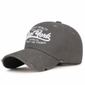 Casquette de baseball gris foncé délavée avec broderie 3D New York Brooklyn - Gris