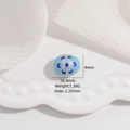Perlina floreale in smalto blu argento S925 per gioielli bracciali e collane - Stile B-Perla a Fiore Grande in Smalto Blu