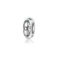 S925 sterling silver Taurus zodiac charm bead featuring a vibrant green zircon stone - 925 Sterling Silver / PA0167-2 (Taurus)
