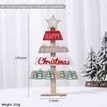 39.5cm Christmas tree wooden sign decor with layered design and Happy Merry Christmas text - Large Tree Sign Ornament (HF-22C001)