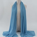 Light blue chiffon hijab scarf with elegant drape shown on a photography mannequin - 68