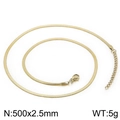 Collier chaîne serpent plate dorée en acier inoxydable 500x2.5mm avec fermoir - 500x2.5mm / Or