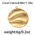 Pendentif rond ondulé en acier inoxydable 304 plaqué or 18 carats de 2,5 cm - Rond Ondulé / Or