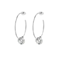 Elegant 925 sterling silver drop earrings with sparkling moissanite gems in silver finish - E13913 Hoop-Hook Single Stone With GRA Certificate