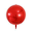 Spherical 4D metallic red foil balloon with a smooth shiny surface for parties - 18 Inch / Red