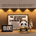 Panda desktop organizer set with golden ingot hat and tray for entryway storage - Panda Yuanbao Storage 4-Piece Set B