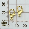 Golden 12mm zinc alloy lobster clasps for DIY necklace and bracelet jewelry making - 14mm / Gold