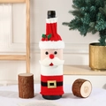 Knitted Santa Claus wine bottle cover with plush beard and golden buckle belt - Santa Claus