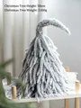 Nordic 50cm snow-flocked gnome Christmas tree with wooden base for desktop decor - Crooked Neck Snowy Tree (Flocking)