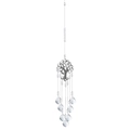 Silver tree of life crystal suncatcher with faceted clear beads and hanging glass balls - Transparent Tree of Life / 102g/42cm