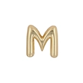 Minimalist 3D balloon style letter M charm in polished gold for DIY bracelet making - Letter M / Gold