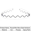Black wavy metal headband made of painted iron with a 38.5cm circumference for DIY - Round Wire Wavy Steel - Iron