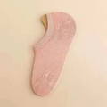 Chaussettes invisibles rose clair respirantes avec silicone et texture côtelée - Taille unique / Rose