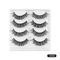 Set mit 4 Paar 4004 russischen Locken-Wimpern mit dicken, kreuzgewebten schwarzen Fasern - Schlanker Lockiger Stil (4004)