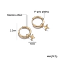 18K gold plated stainless steel star drop earrings with dimensions and weight labels - Star Pendant Style (E00364G)