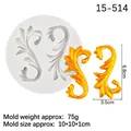 Baroque scroll leaf silicone fondant mold for chocolate and cake border decorations - Style 1# (15-514) / Gray