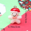 Detailed view of resin Christmas pendant with dimensions 3x2cm and weight 1.9g - 30# Glitter Snowman