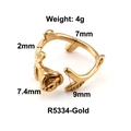 Eleganter goldener Rosen-Dornen-Ring aus langlebigem vakuumvergoldetem Titanstahl - US 6 / Rosenblüte / Gold