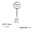 Funny stickman middle finger keychain in stainless steel with 25mm ring and 8g weight - Middle Finger Gesture / Steel