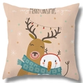 Christmas LED pillow case featuring reindeer and snowman with glowing fairy lights - 21B-8 Snowman and Reindeer