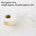 Off-white sheer organza ribbon roll 4cm wide and 10 yards long for cake decoration - Core Fishtail Ribbon Champagne / 4cm Wide 9m Long