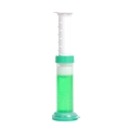 Green toilet cleaning gel flower stamper with white manual plunger for bathroom deodorizing - Gardenia
