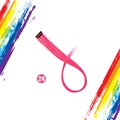 Single piece bright pink long straight hair extension clip in vibrant shade 24 - Bright Pink (24)