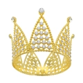 Eleganter Tortenaufsatz Krone aus goldener Legierung mit Strass und Herzmustern - Gold