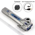 Star Wars style glowing toy lightsaber handle in metallic gray with Type-C charging cable - Silver Interstellar Lightsaber