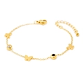 Goldenes Schmetterling Armband mit schwarzem Stein und Kristallen, verstellbar - Schmetterling