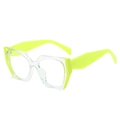 Modieuze vierkante bril met transparant montuur en neon groene pootjes voor dames - Transparant Fluorescerend Groen