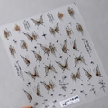 Bamboo and butterfly embossed nail art stickers TS-3554 with vintage aesthetic details - TS-3554 Bamboo & Butterfly (3D Relief)