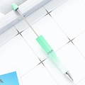 DIY beadable ballpoint pen featuring mint green gradient glitter and silver metal rod - Spray Painted Green Gradient