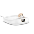 Calentador de tazas USB con diseño de gato y pantalla digital con temperatura de 65 grados - M326 Enchufe Directo (Sin Taza) / Blanco
