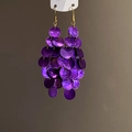 Pendientes bohemios geométricos de cuentas de concha púrpura con ganchos dorados - Morado