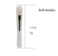 Detail of 11cm concealer brush with soft white bristles and matte white handle - White Mask Concealer Brush