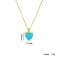 Eleganter Herzanhänger aus Gold mit Türkisstein und Zirkonia-Akzenten - Türkis