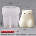 Cute bear shape silicone mold for jelly and pudding with precise dimension markings - Sleepy Bear Pudding Mold ND-02