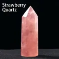 Polished strawberry quartz crystal point hexagonal prism healing stone decoration - Strawberry Quartz / Single Point 7-8cm
