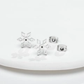 Minimalist stainless steel snowflake earrings for women in polished silver finish - Steel