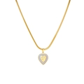 Collana cuore dorata con ciondolo albero della vita su catena serpente da donna - Oro (D509)