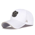 Cappellino bianco con ricamo a scudo nero e dettagli della visiera a contrasto kaki - Regolabile / Bianco