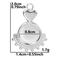 Detailansicht Herzanhänger mit 8mm runder Basis für DIY Halskette aus Edelstahl - Silber
