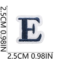 Mini navy blue embroidered letter E patch with white border for clothing 2.5cm size - E (Blue)