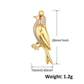 Vergoldeter Vogelanhänger mit rosa und klaren Kristallen, 26mm Größe mit Maßangaben - A0498-Goldener Vogel